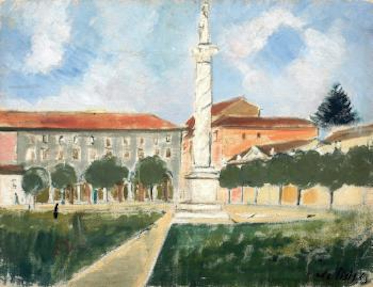 Piazza Ariostea a Ferrara by Filippo de Pisis