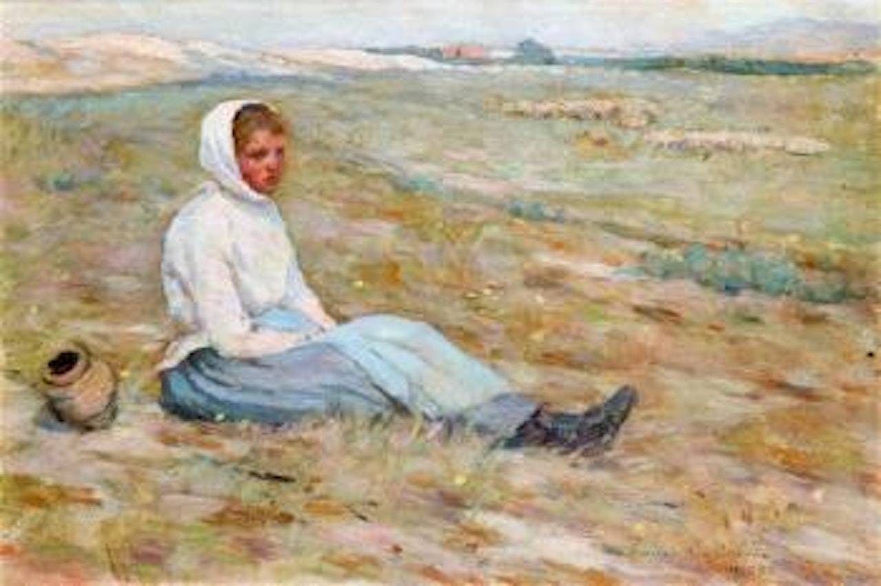 La jeune bergère (tableau de l'école d'Etaples) by Henri Le Sidaner