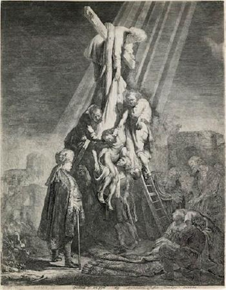 The descent from the cross by Attributed to Rembrandt Harmensz van Rijn