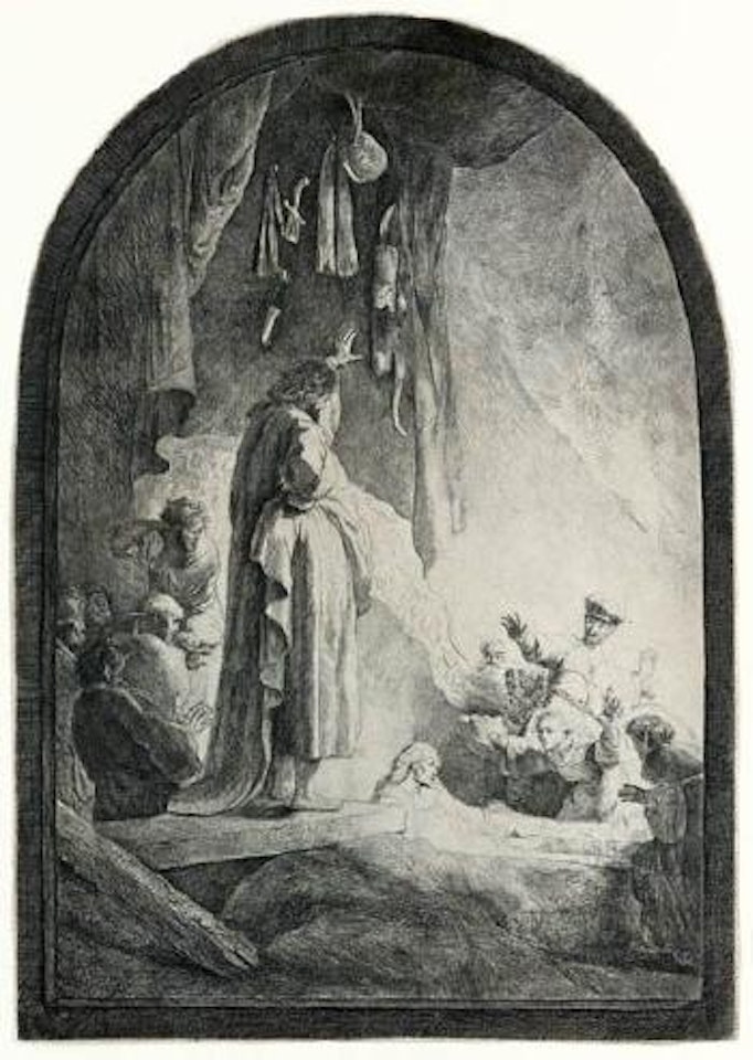 The Raising of Lazarus: the larger plate by Attributed to Rembrandt Harmensz van Rijn