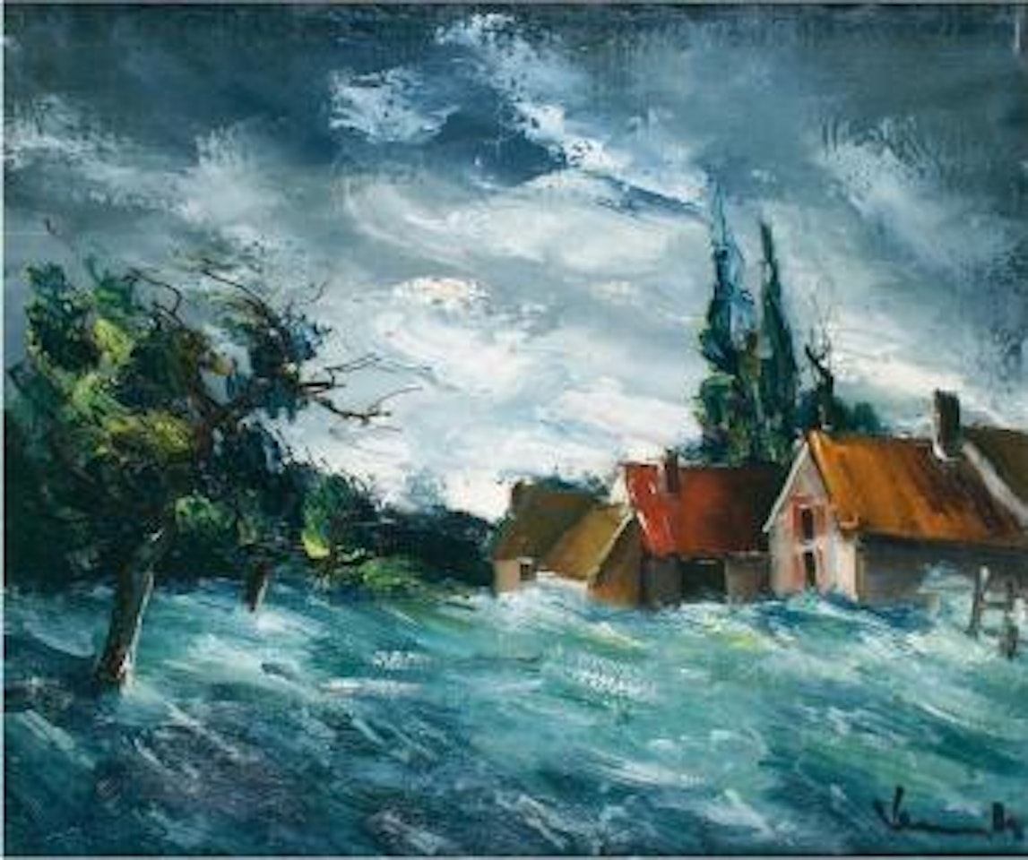 Rivière en crue près du village by Maurice de Vlaminck