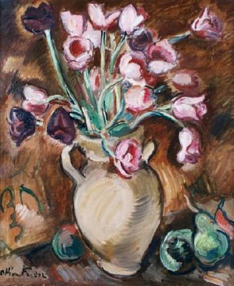 Vase de tulipes roses by Othon Friesz