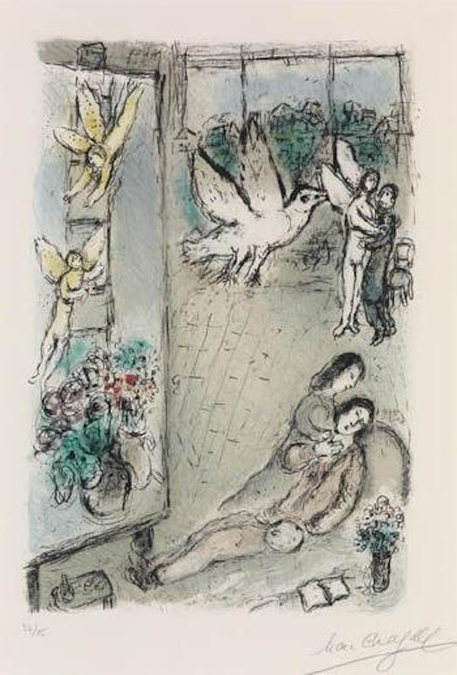 L'Oiseau dans l'atelier by Marc Chagall