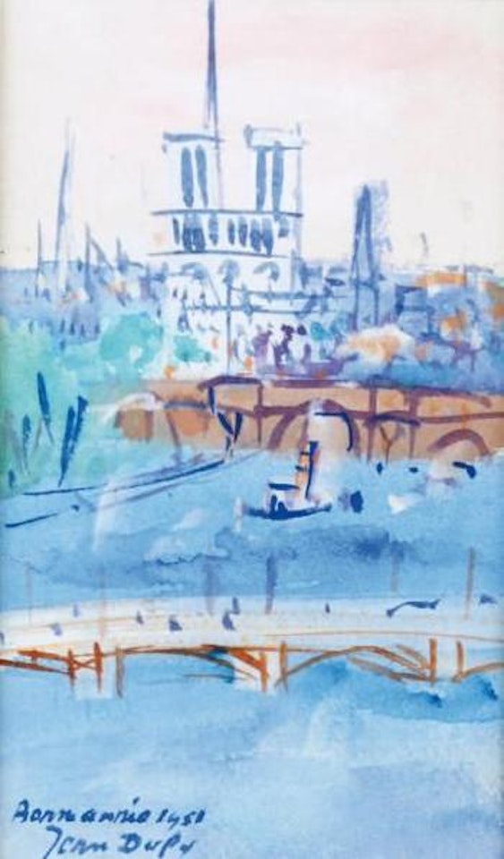 Paris, Notre-Dame et la Seine by Jean Dufy