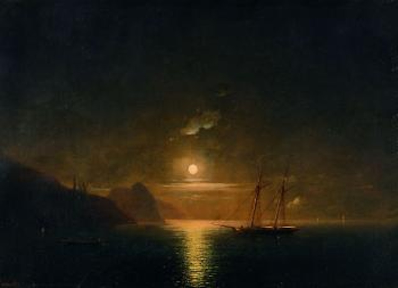 Vollmond über stiller See by Ivan Konstantinovich Aivazovsky