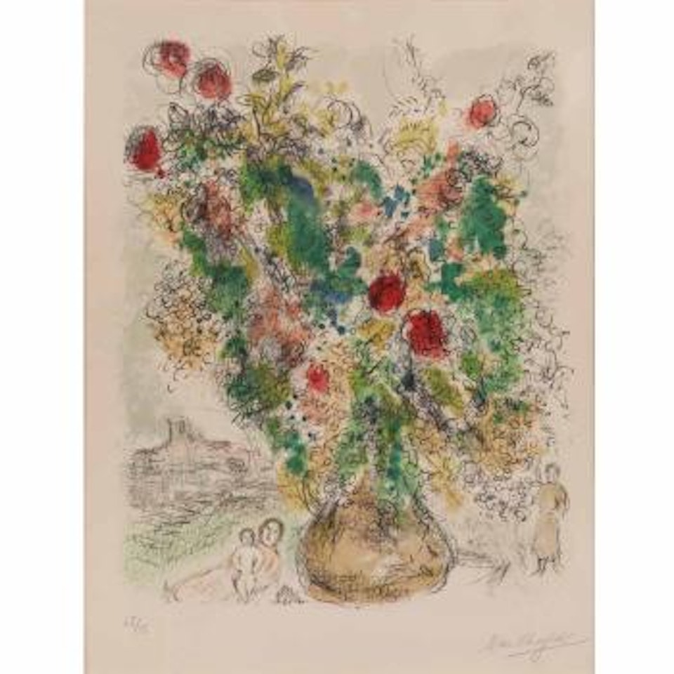 Roses and mimosa by Marc Chagall