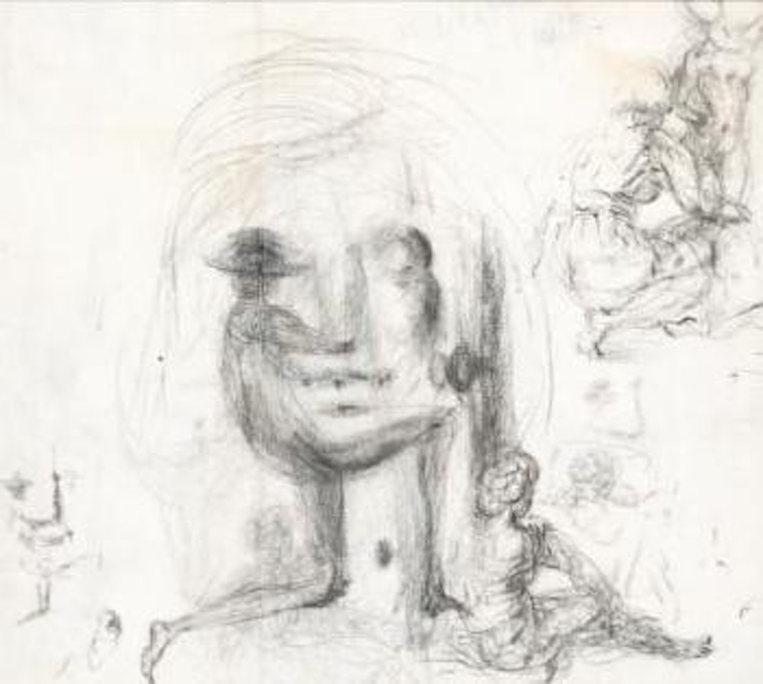 Tête de Béatrice: étude pour l'apotheose du dollar by Salvador Dali