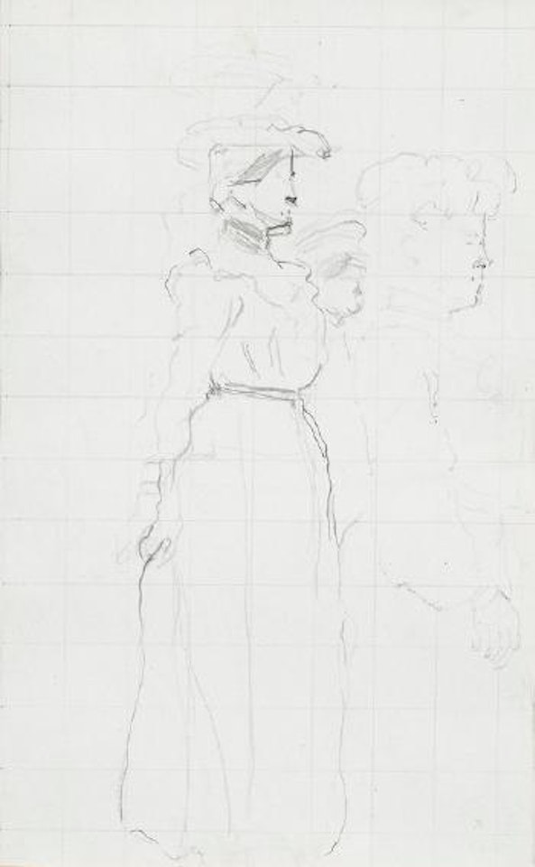 Studie einer stehenden Frau in langem Kleid by Ferdinand Hodler