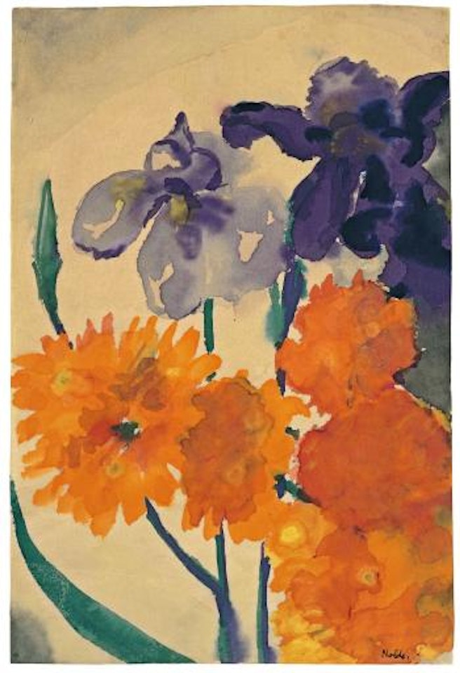 Iris und dahlien by Emil Nolde