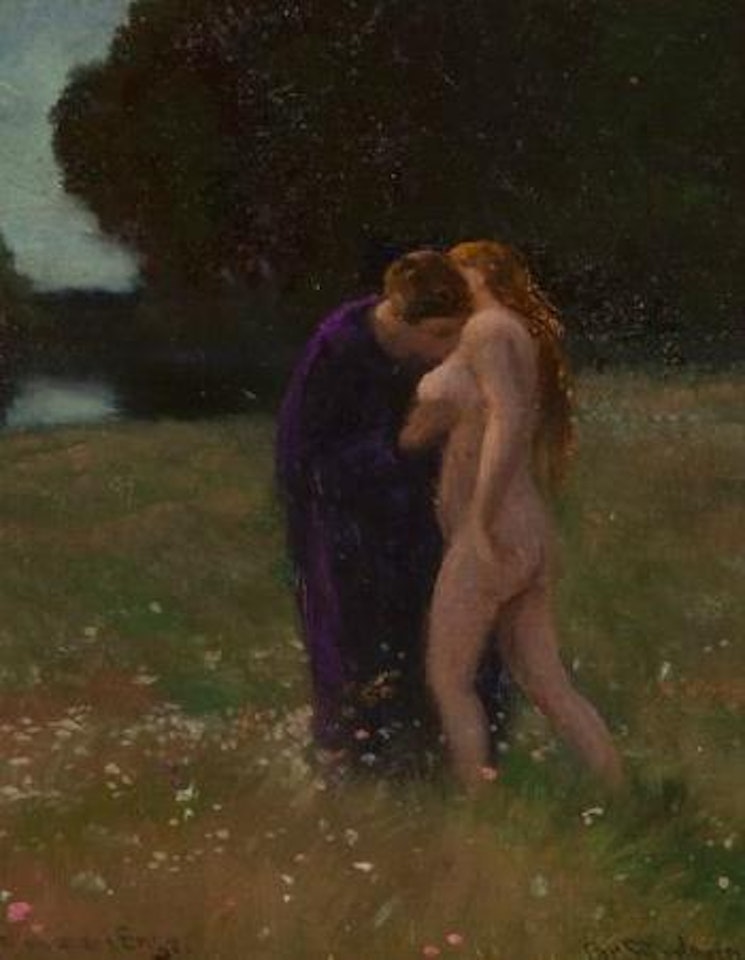 Munken gaar i Enge by Christian Skredsvig