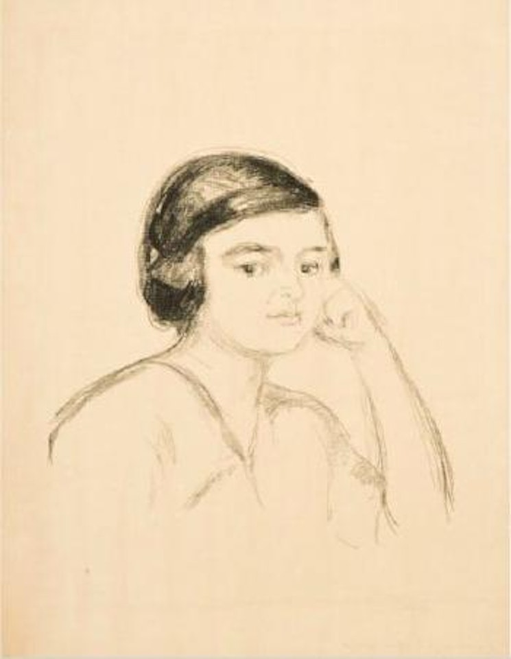 Ung kvinne med hånden mot kinnet / Young woman with hand on her cheek by Edvard Munch