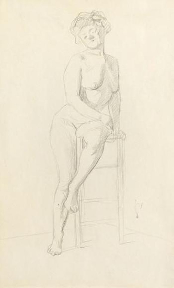 Nu au tabouret by Félix Vallotton