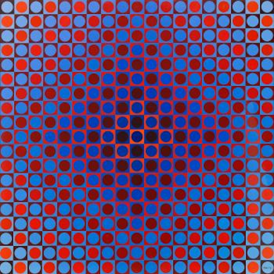 Alom red/blue by Victor Vasarely