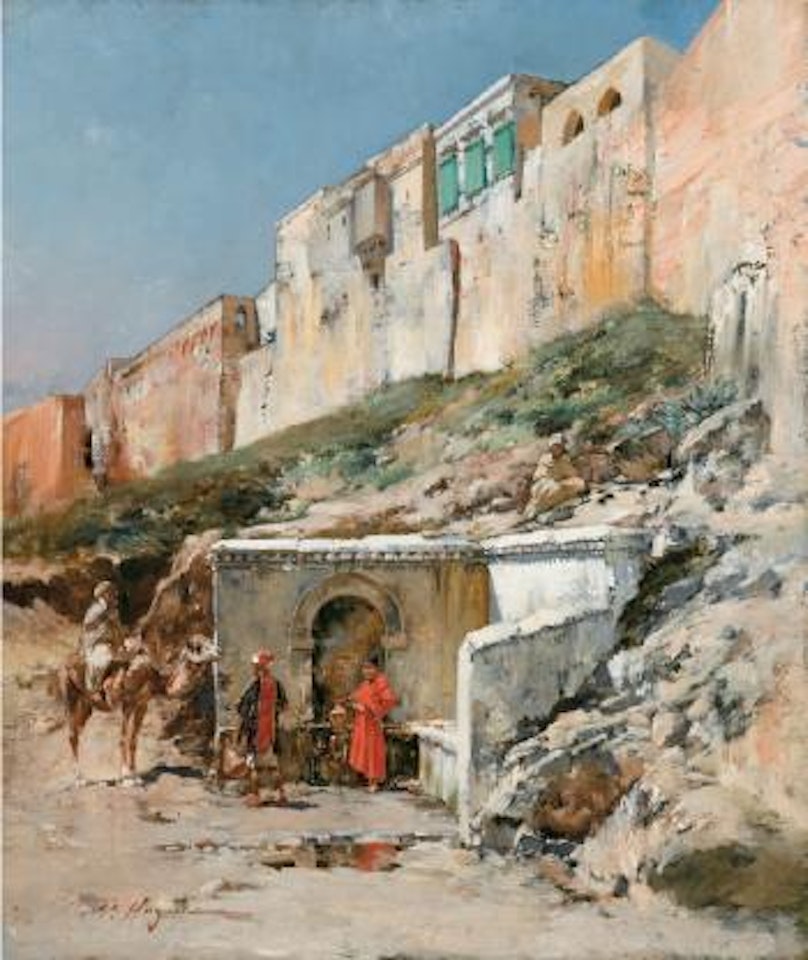 At the well by Victor Pierre Huguet