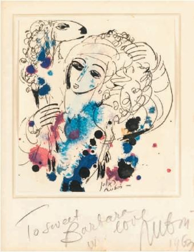 Figure with sheep by Reuven Rubin