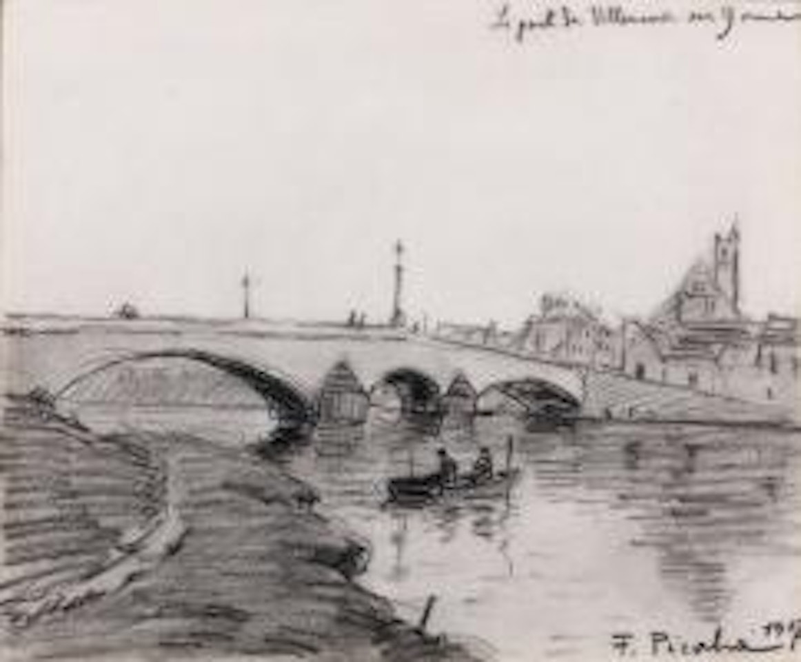 Le pont de Villeneuve sur Yonne by Francis Picabia