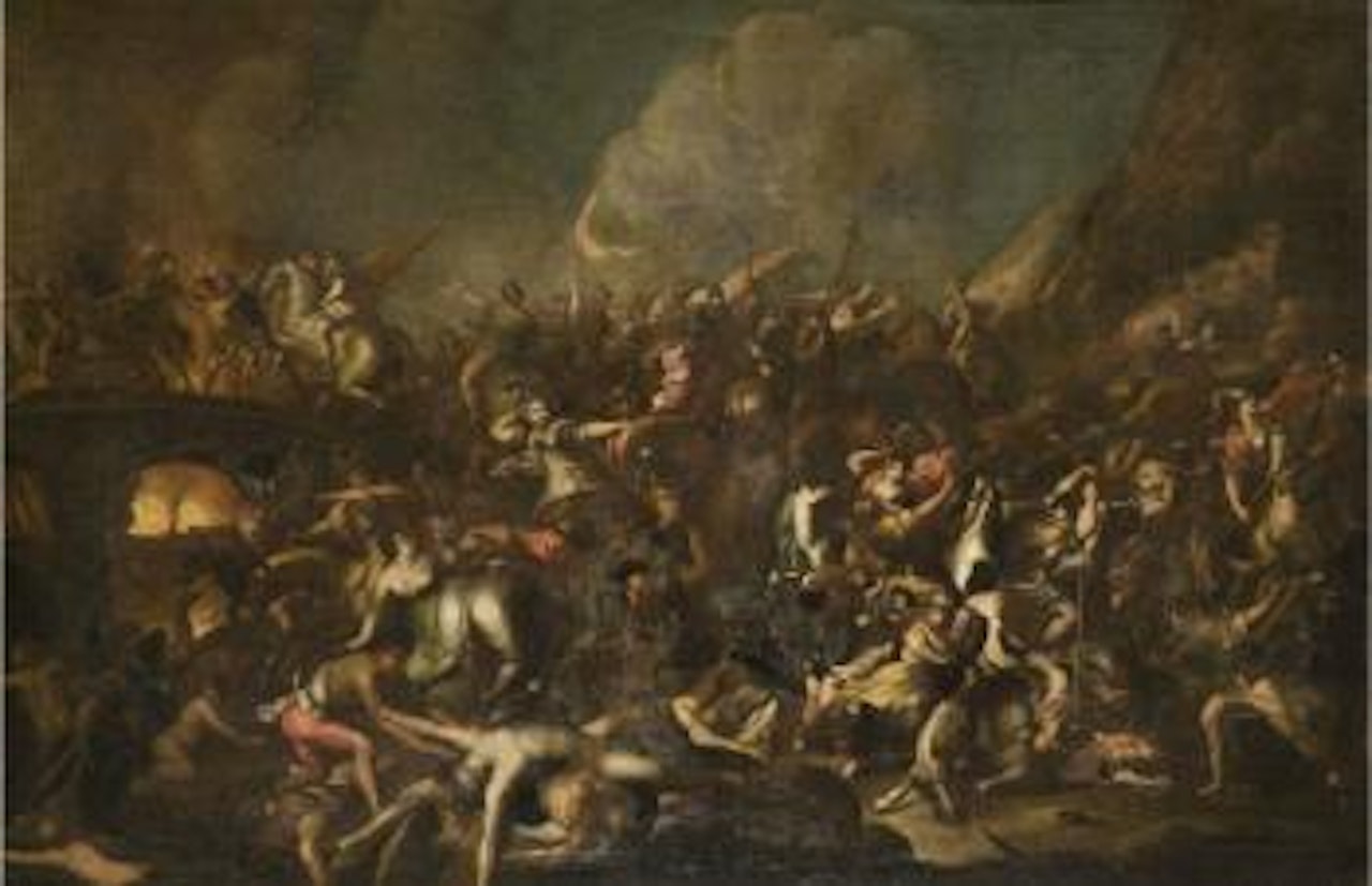 Scène de massacre (le combat des amazones) by Pietro Dandini by Italian School
