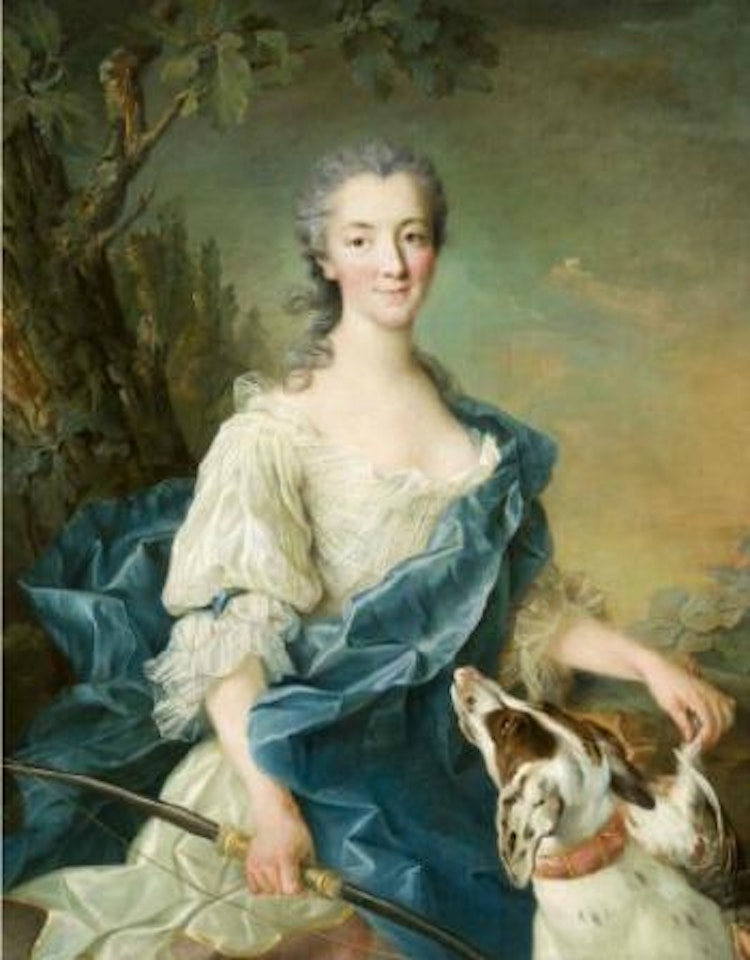 Portrait d'une dame de qualité en Diane chasseresse by French School