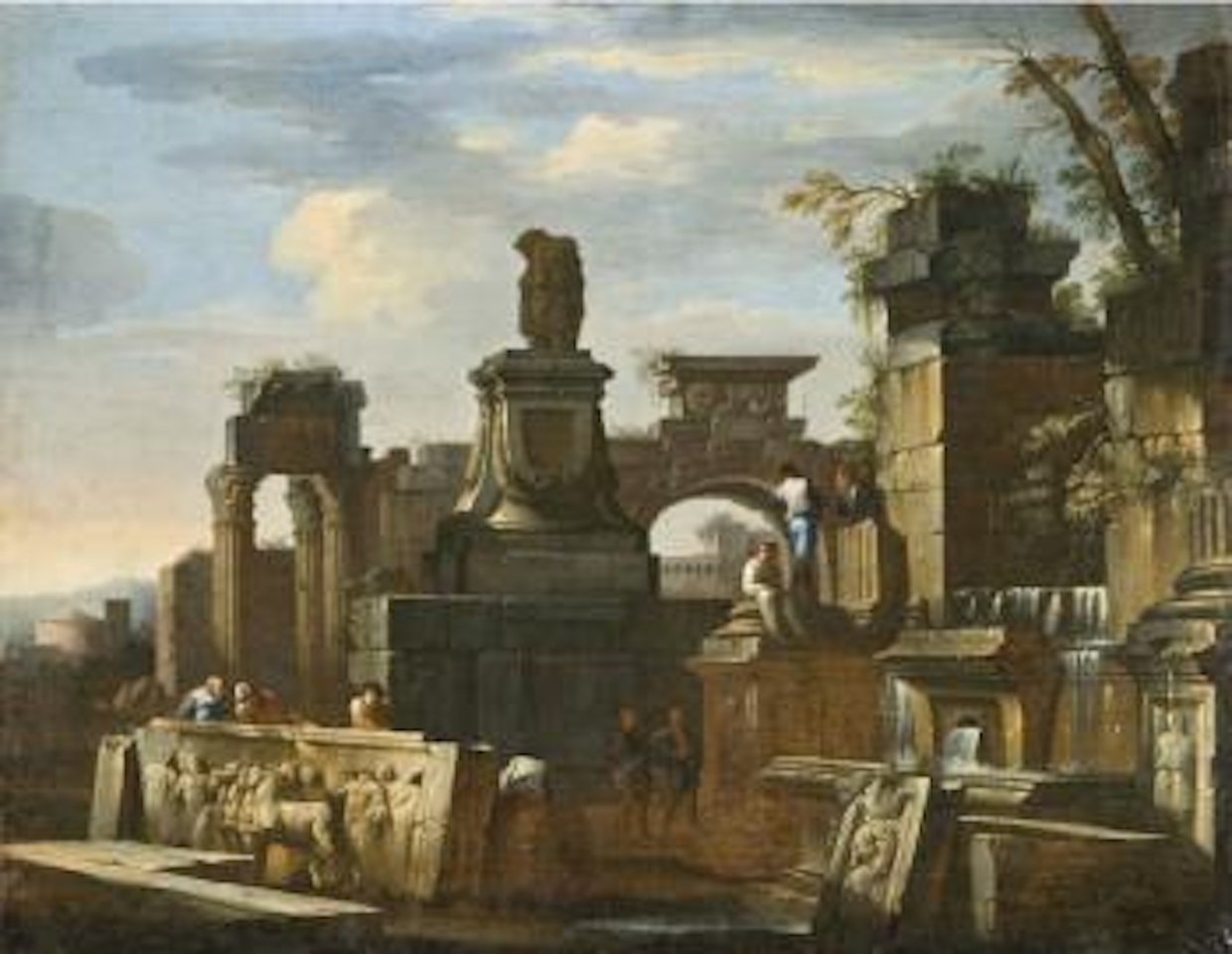 Ruines antiques animées by Giovanni Ghisolfi