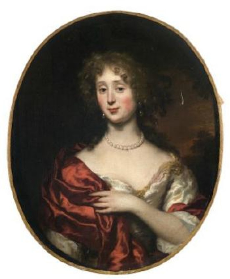 Portrait de femme au collier et aux boucles de perles by Nicolaes Maes