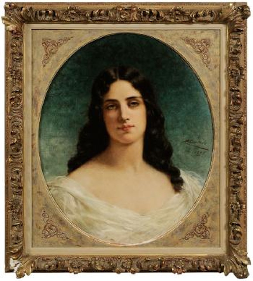 Portrait of a beauty by Theobald Chartran