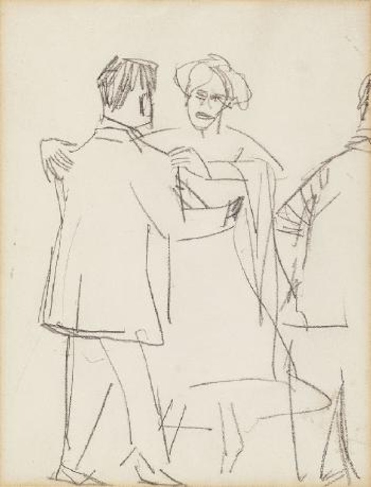 Tanzendes Paar, Skizzenbuchblatt by Ernst Ludwig Kirchner