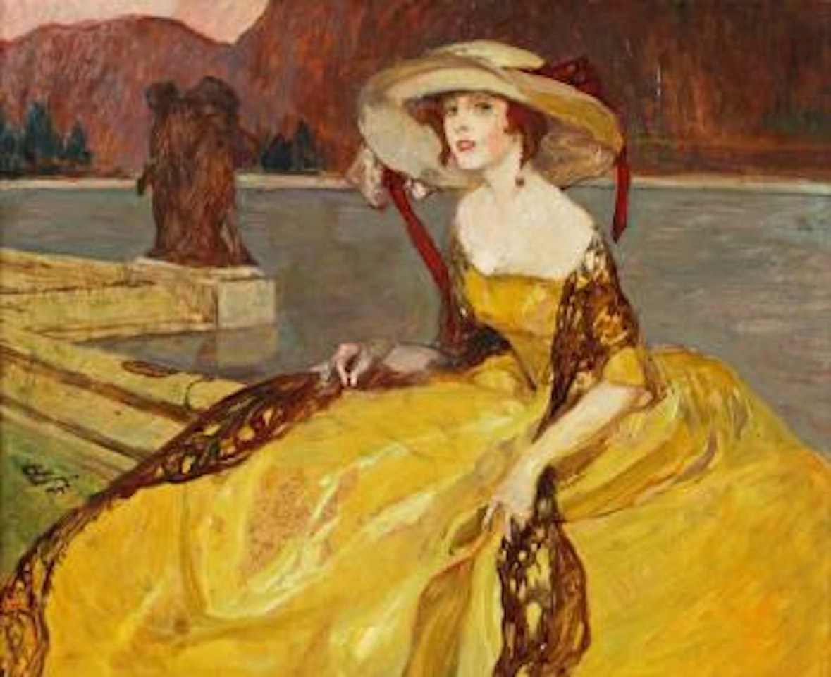 Portrait de la Baronne Beatrice dans la Villa Ephrussi by Jean Gabriel Domergue