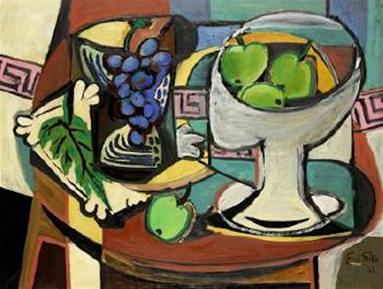 A still life with fruit by Emil Filla
