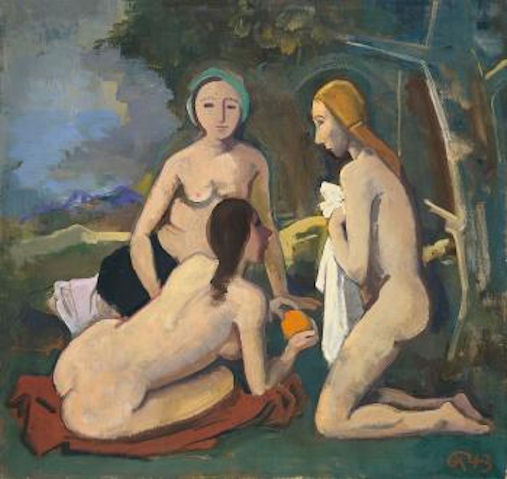 Drei badende (unter bäumen) by Karl Hofer
