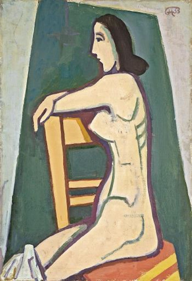 Akt auf dem stuhl by Karl Hofer