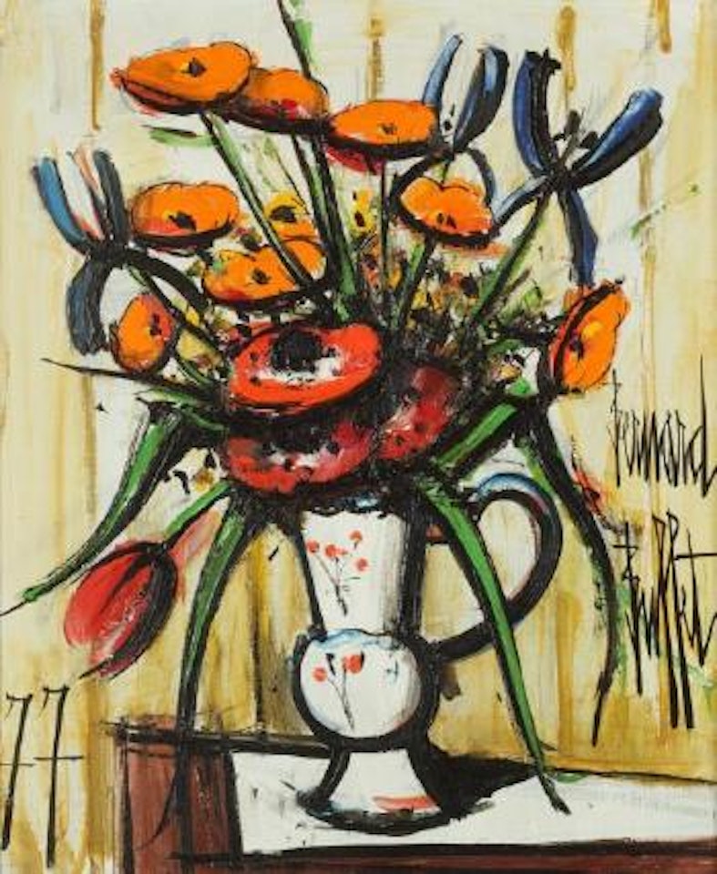 Bégonias, iris et anémones by Bernard Buffet