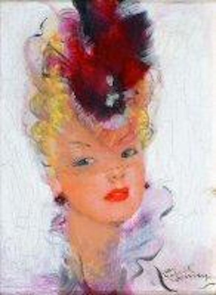 Portrait de jeune femme au bibi by Jean Gabriel Domergue