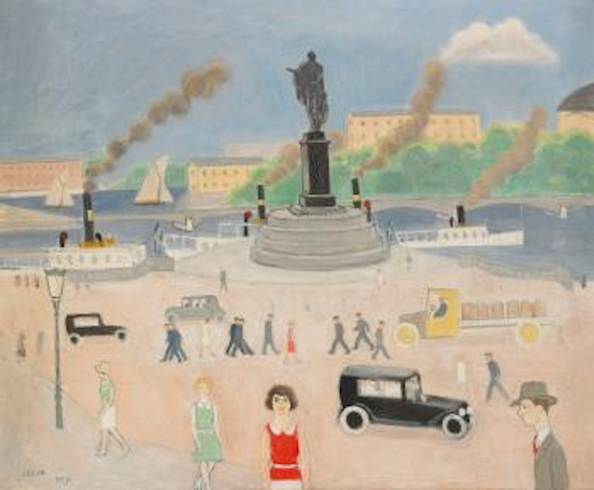 Utsikt från Slottsbacken mot Skeppsholmen - Stockholm by Einar Jolin