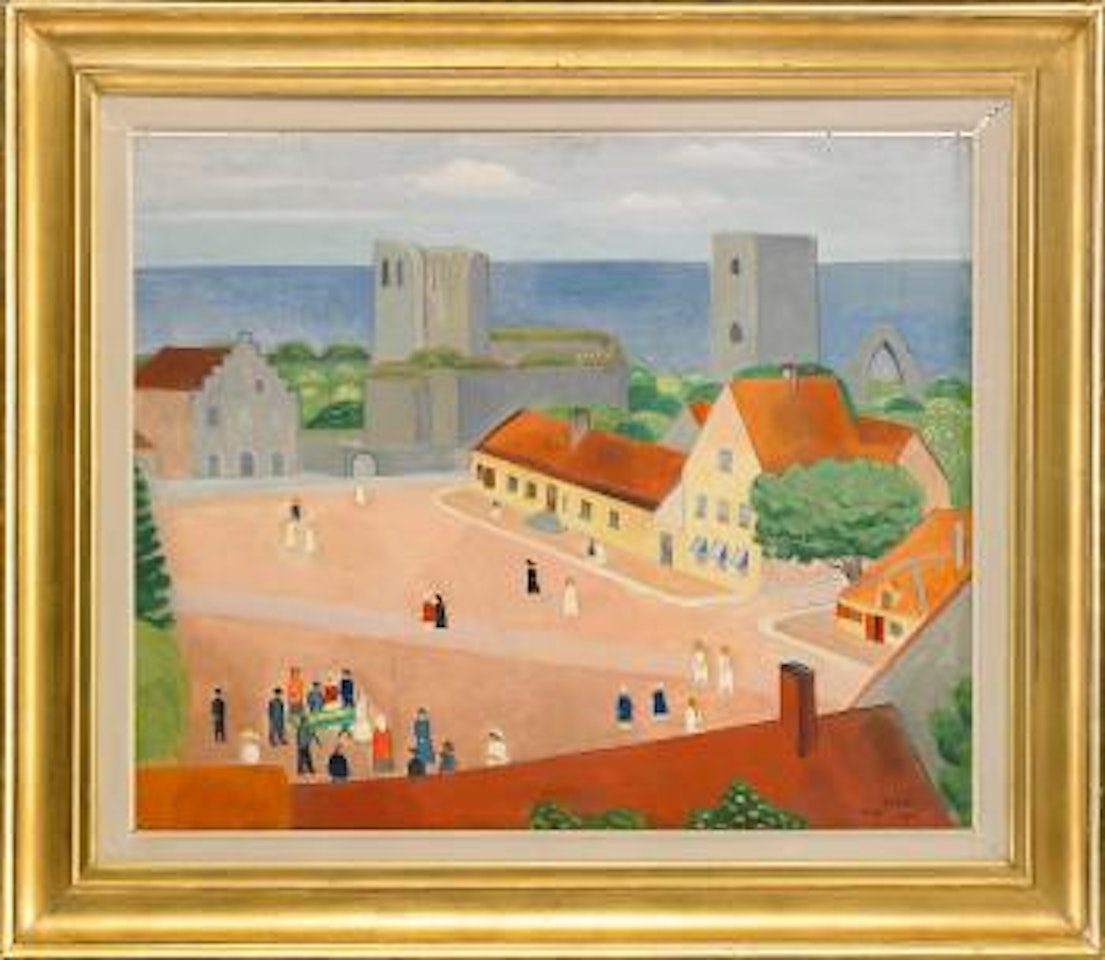 Utsikt över Stora Torget, Visby by Einar Jolin