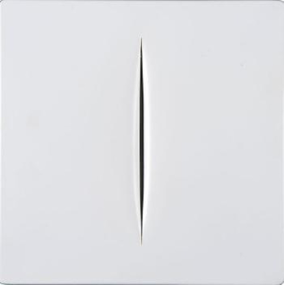 Concetto spaziale bianco by Lucio Fontana