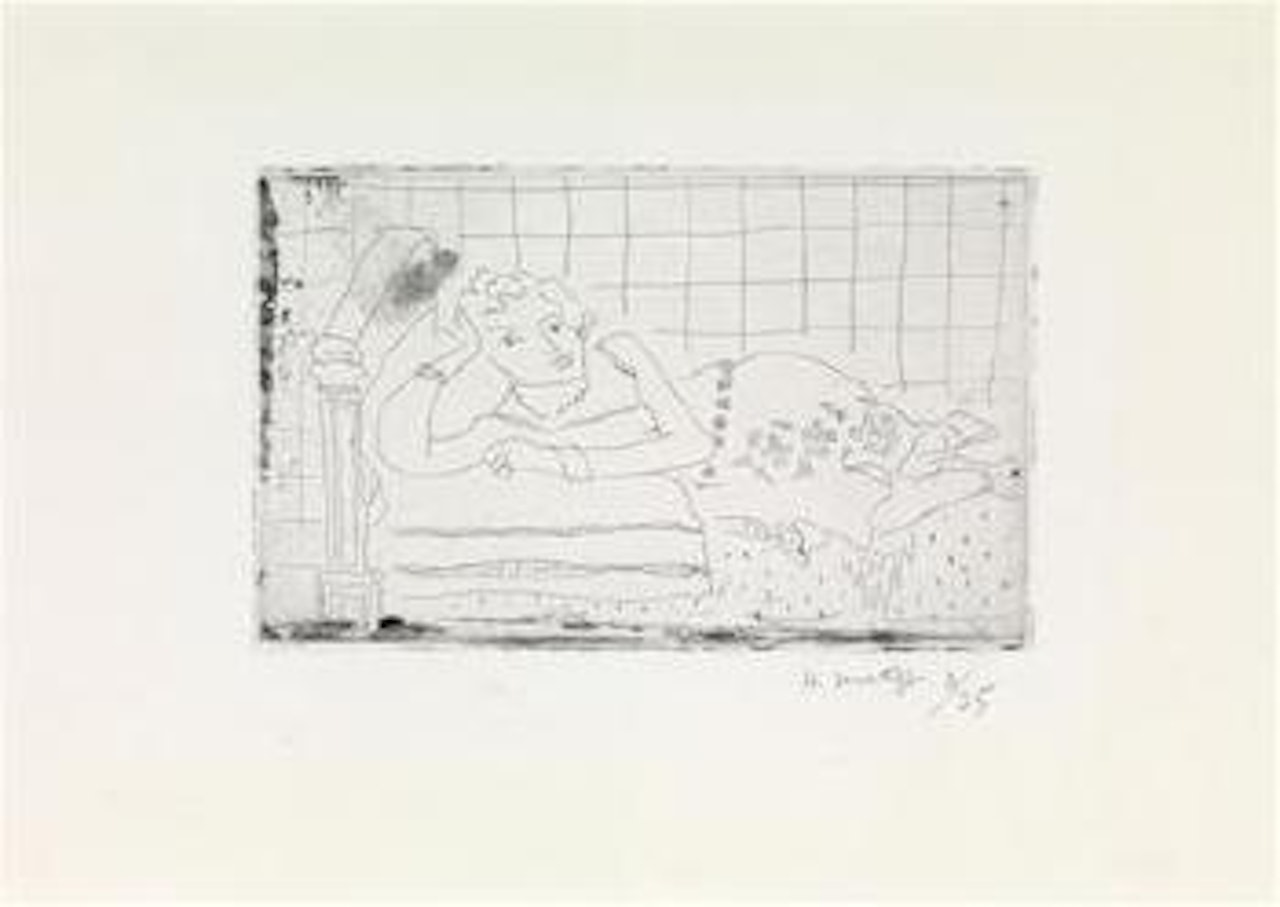 Figure allongée sur un lit d’acajou by Henri Matisse
