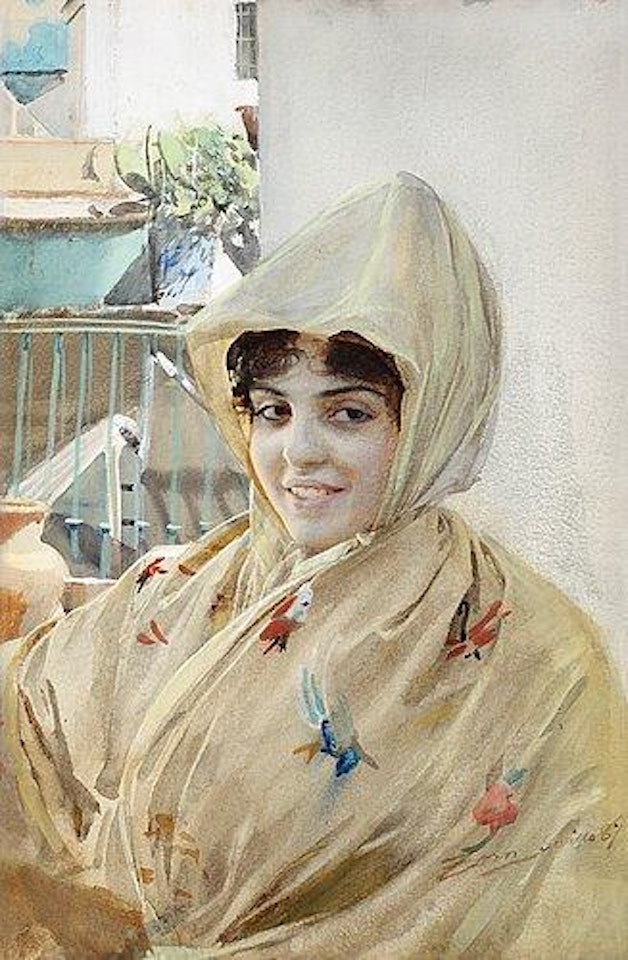 Mathilde, Spansk flicka i Sevilla by Anders Zorn