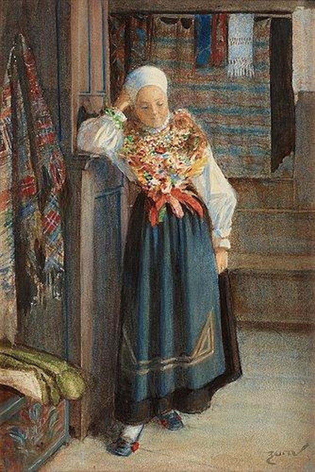 Interior with a bride by Anders Zorn