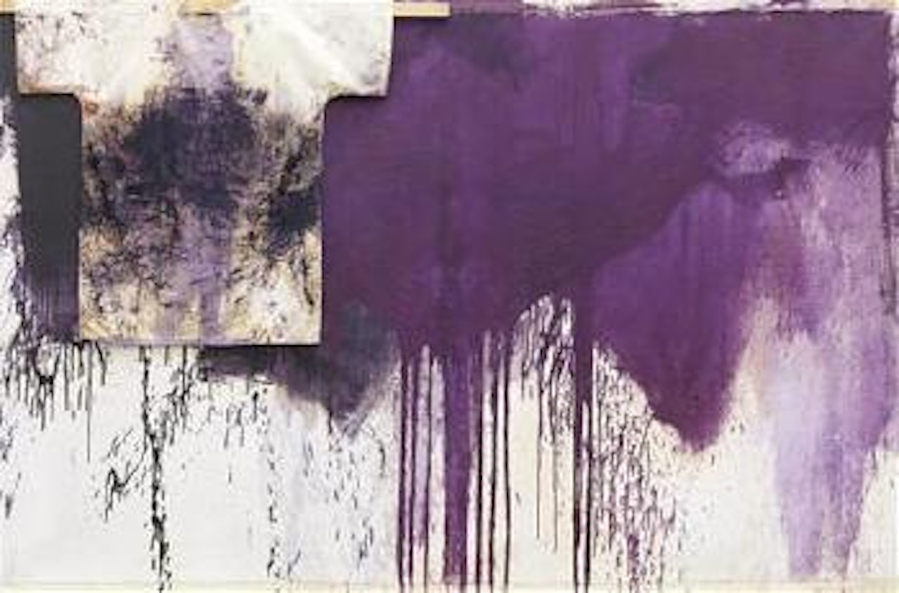 Station of the Cross, action painting with chemise and impasto painting by Hermann Nitsch