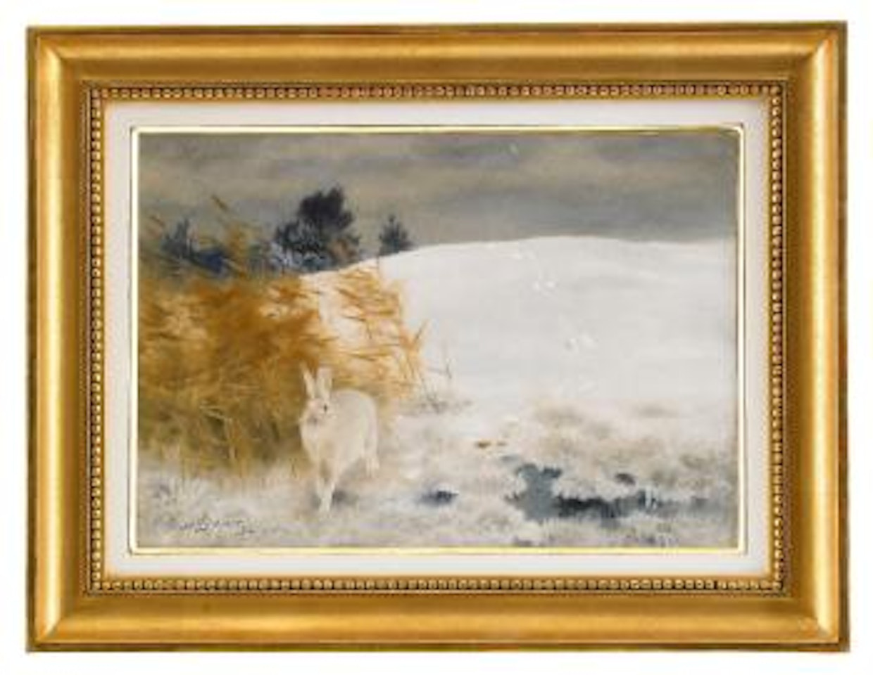 Hare i vinterlandskap by Bruno Liljefors