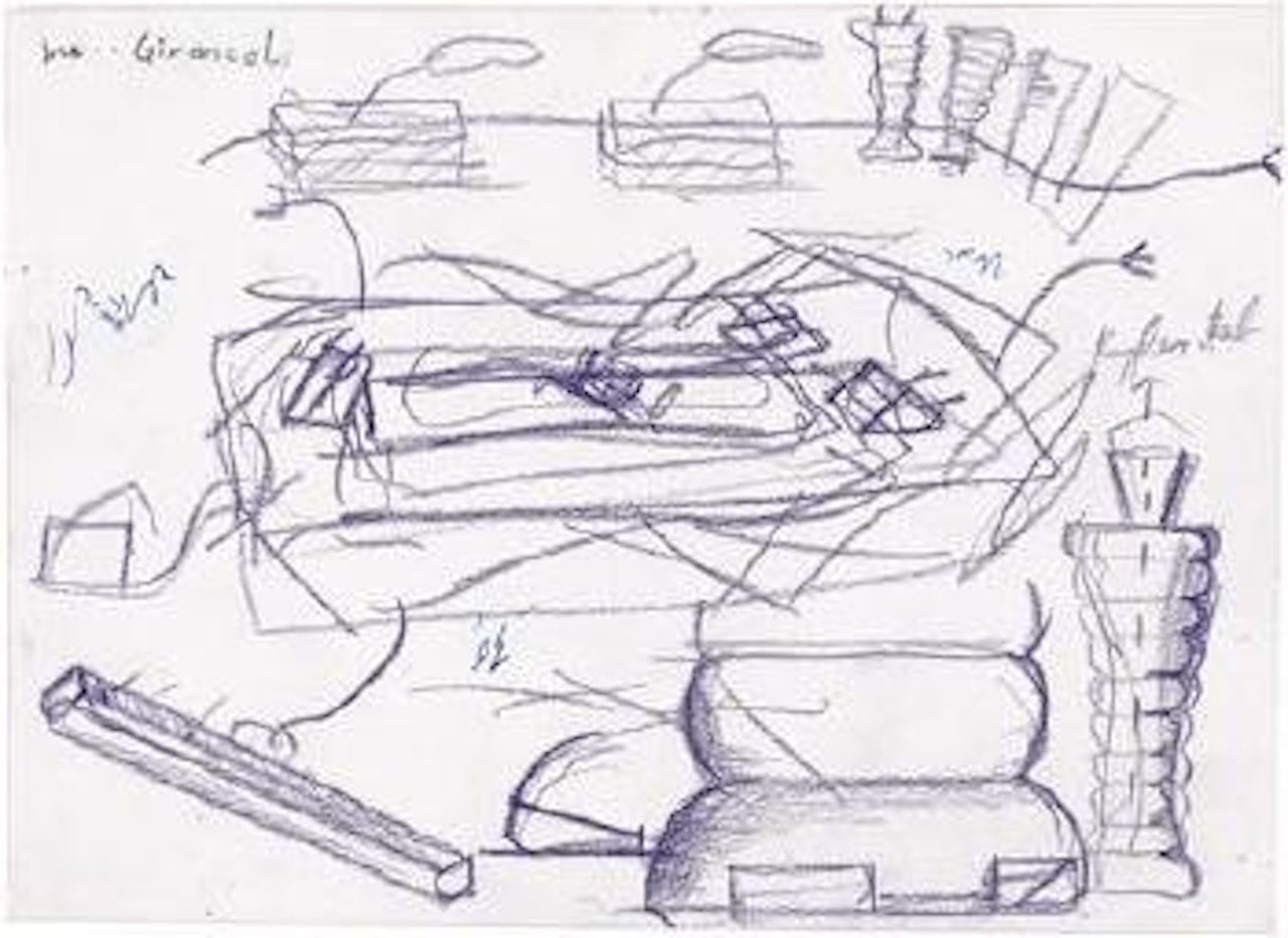 Sketch sheet by Bruno Gironcoli