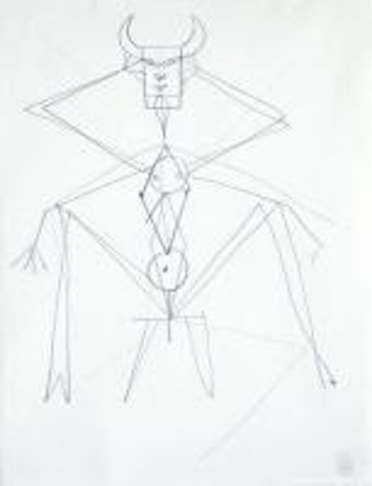 Faune assis (étude pour un livret intitulé L'après-midi d'un faune de Claude Debussy) by Jean Cocteau