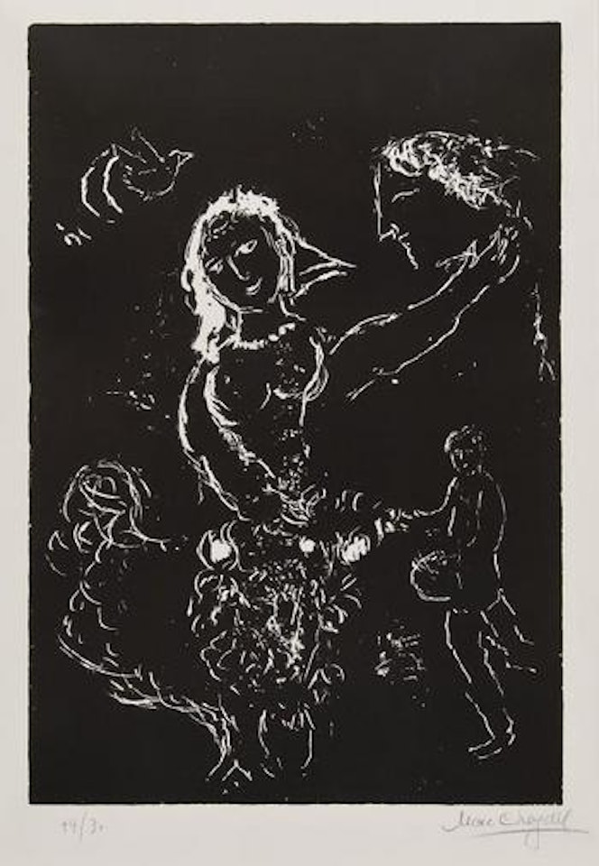 Blanc sur noir by Marc Chagall
