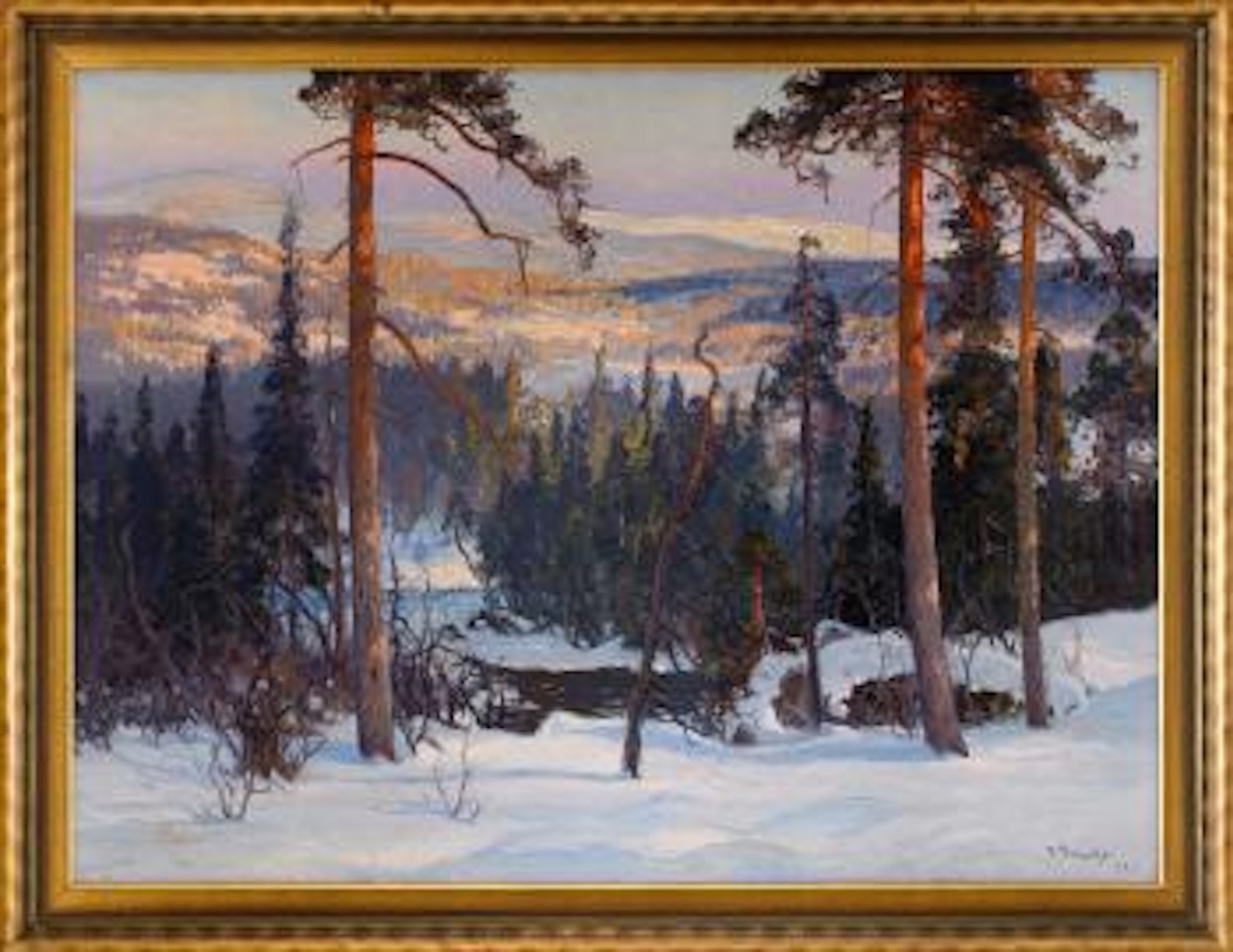 Norrländskt vinterlandskap by Carl Brandt
