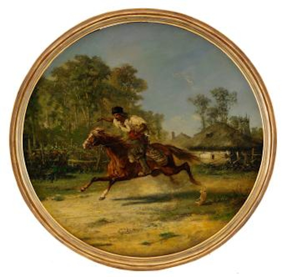Ridande kosack by Adolf Schreyer