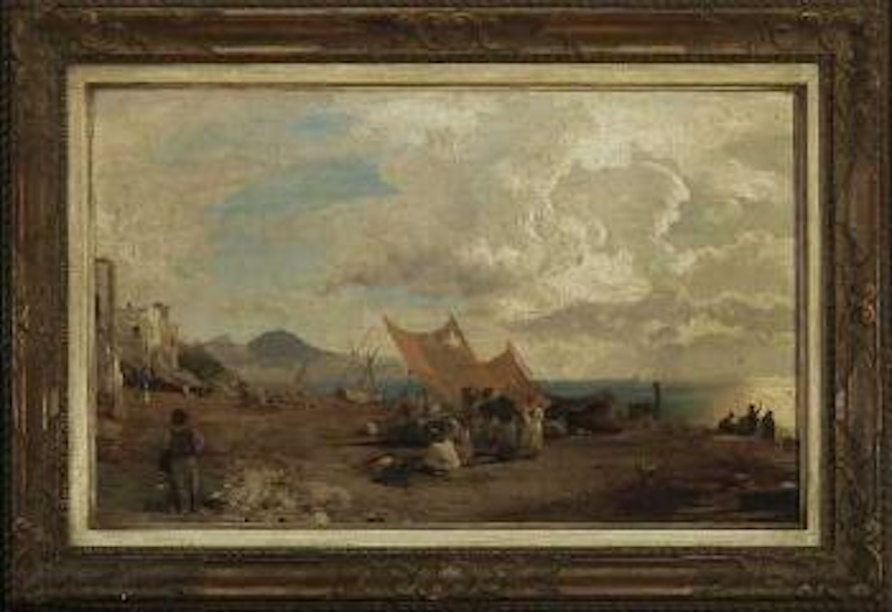 Am Strand von Neapel by Oswald Achenbach