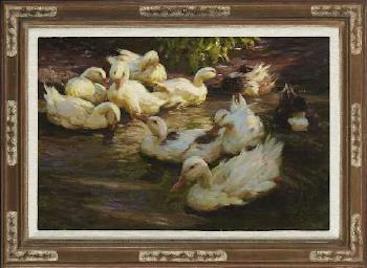Enten in Herbststimmung (Entenidyll) by Alexander Koester
