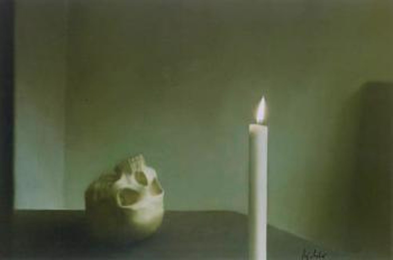 Skull with candle by Gerhard Richter