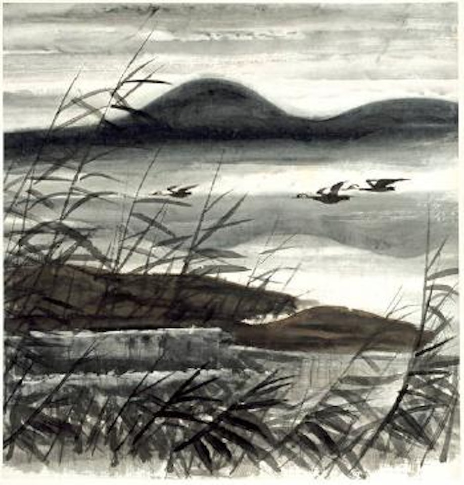 Flying geese by Lin Fengmian