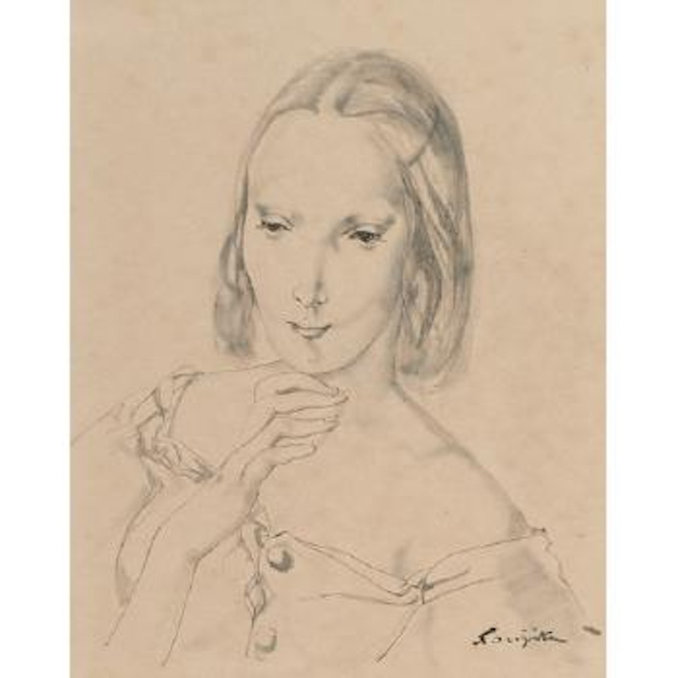 Portrait of a young woman by Leonard Tsuguharu Foujita